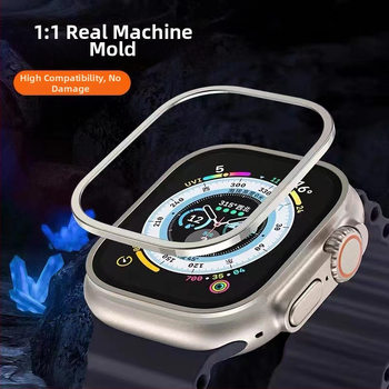 Apple Watch Ultra temperatētā stikla ekrāna aizsargs ar titāna sakausējuma rāmi
