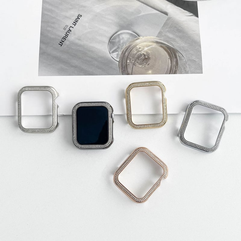 Za Apple Watch S9-1 SE — kućište od aluminijske legure s dvostrukim redom dijamantnih kristala i izrezbarenim dizajnom