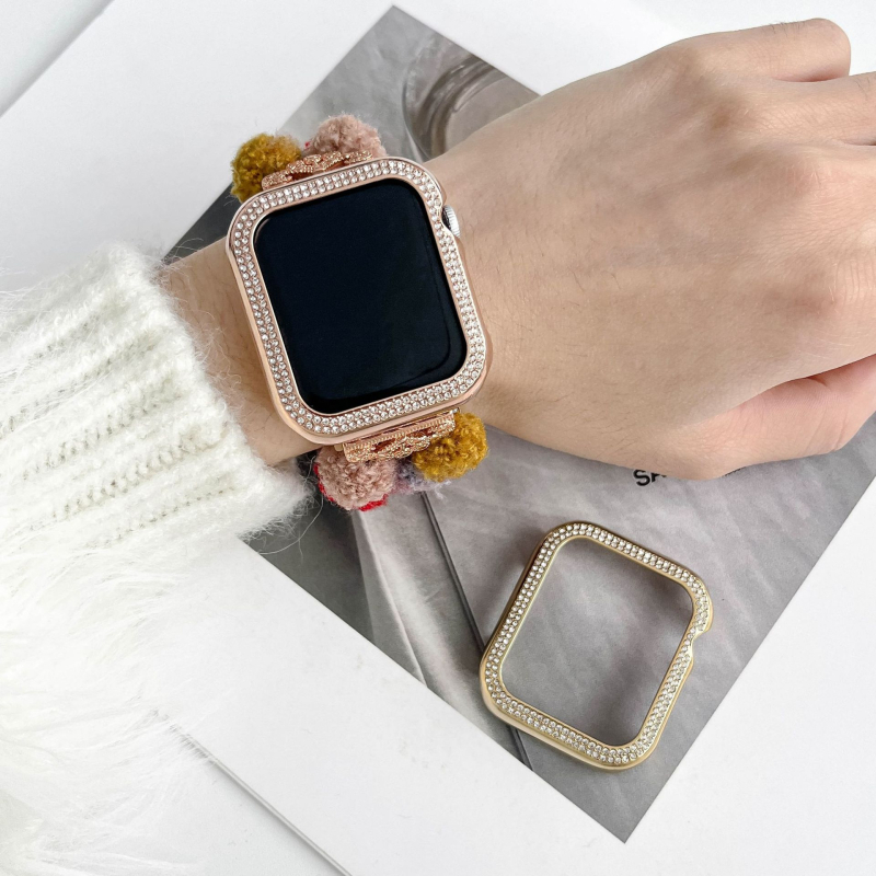Za Apple Watch S9-1 SE — kućište od aluminijske legure s dvostrukim redom dijamantnih kristala i izrezbarenim dizajnom