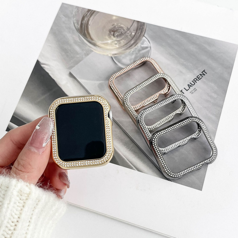 Za Apple Watch S9-1 SE — kućište od aluminijske legure s dvostrukim redom dijamantnih kristala i izrezbarenim dizajnom
