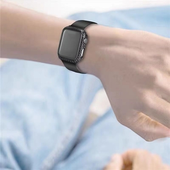 PC tvrdi kućište za Apple Watch Series 8 s karbonnom uzorkom i integriranim zaštitnim filmom