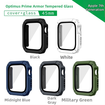 Apple Watch apsauginė dėžutė su TPU+PC ir grūdinta plėvele, All-in-One šarvas, suderinama su 5678