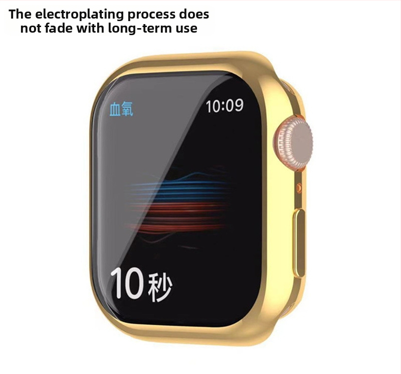 Ochranný kryt pre Apple Watch Series 7, TPU, elektroplatinovaný povrch, protiškrabaniu