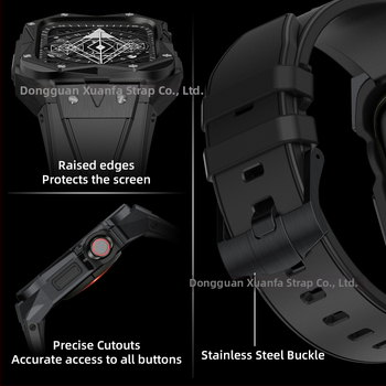 Nerūdijančiojo plieno apsauginis dėklas su integruota apyranke Apple Watch, suderinamas su 45678SE; svoris 76 g.