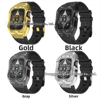 Nerūdijančiojo plieno apsauginis dėklas su integruota apyranke Apple Watch, suderinamas su 45678SE; svoris 76 g.