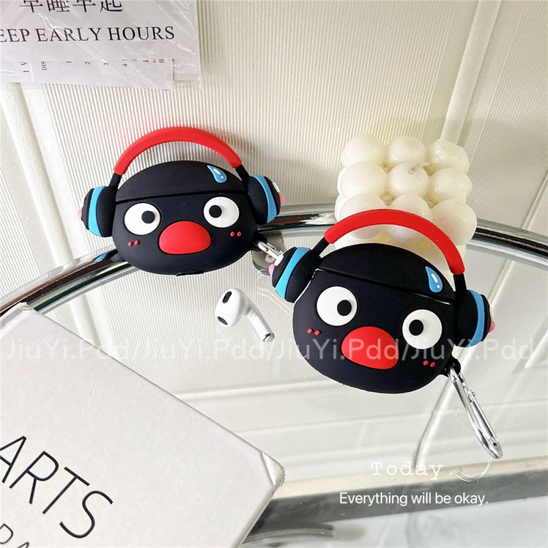 Θήκη προστασίας για Apple AirPods Pro 2 με σχέδιο χαριτωμένου πιγκουίνου - υλικό PVC, στυλ καρτούν, τρισδιάστατος ανάγλυφος