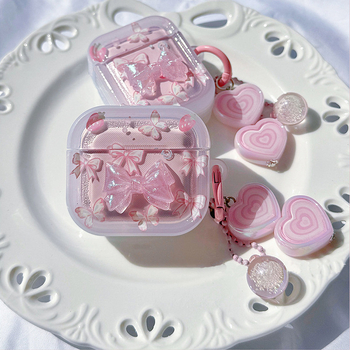 Carcasă TPU pentru AirPods cu imprimeu fluture desen animat, adeziv, compatibilitate universală cu AirPods Apple