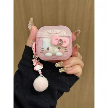 Θήκη TPU με καπάκι αναδίπλωσης για AirPods 4 και AirPods Pro 3ης γενιάς, γλυκό μοτίβο γάτας με χαρακτική εικόνα