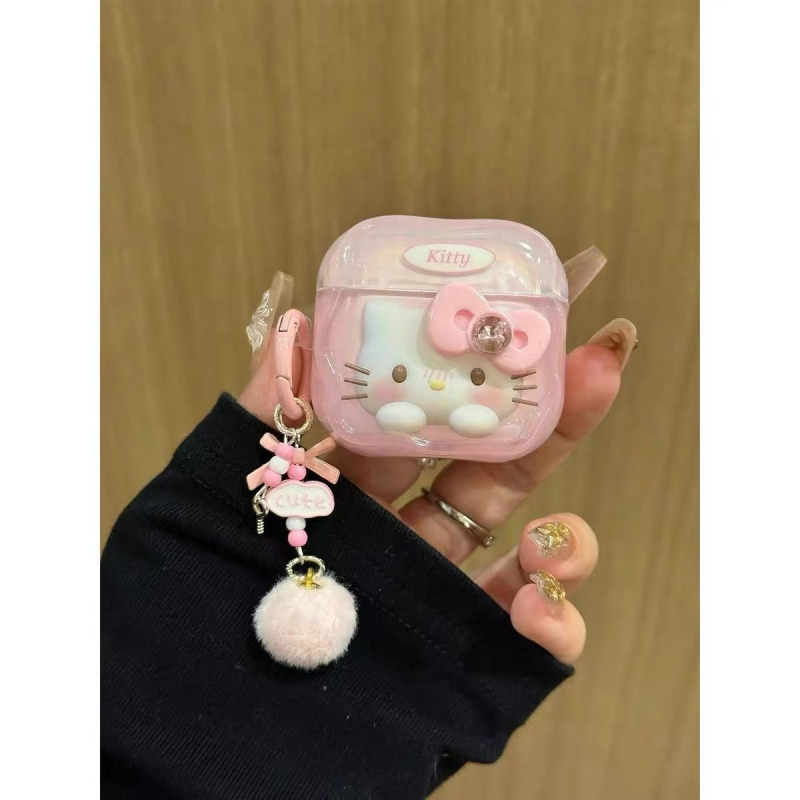 Θήκη TPU με καπάκι αναδίπλωσης για AirPods 4 και AirPods Pro 3ης γενιάς, γλυκό μοτίβο γάτας με χαρακτική εικόνα