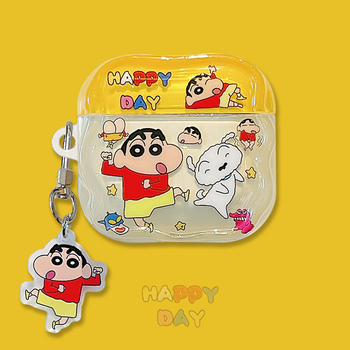 AirPods калъф за Apple - TPU, твърд корпус, прозрачен, карикатурен модел, изработен чрез инжекционно формоване