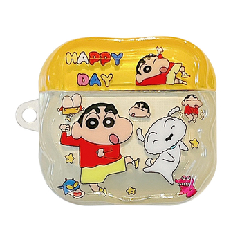 AirPods калъф за Apple - TPU, твърд корпус, прозрачен, карикатурен модел, изработен чрез инжекционно формоване