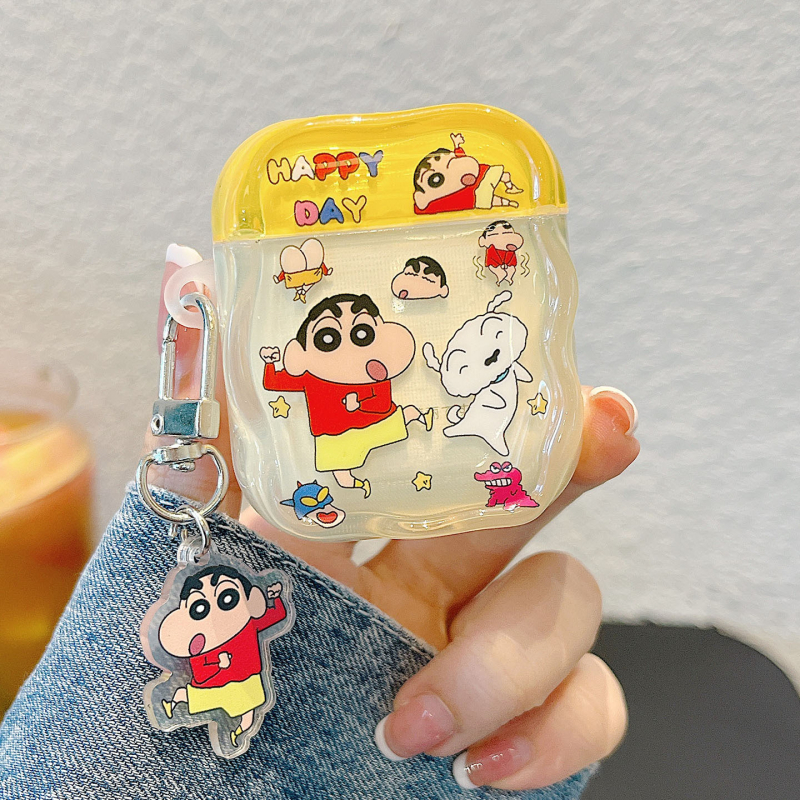 AirPods калъф за Apple - TPU, твърд корпус, прозрачен, карикатурен модел, изработен чрез инжекционно формоване