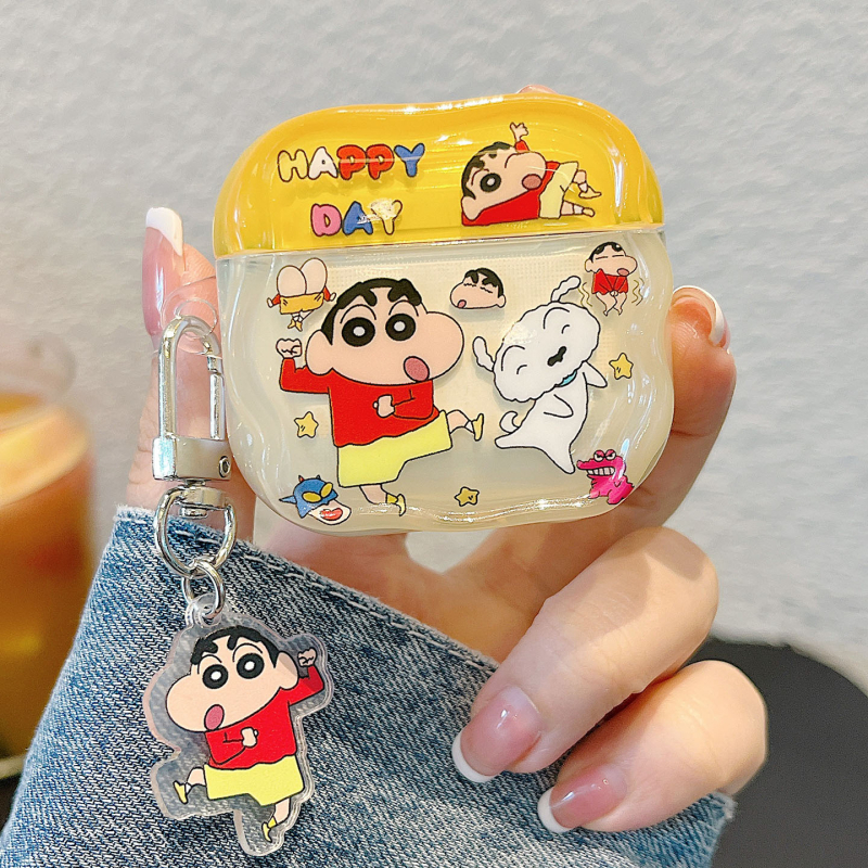 AirPods калъф за Apple - TPU, твърд корпус, прозрачен, карикатурен модел, изработен чрез инжекционно формоване