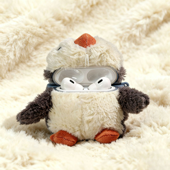 Защитен калъф за Huawei Clip2 и безжични слушалки — плюшена тъкан, мек корпус, патерн с пингвин