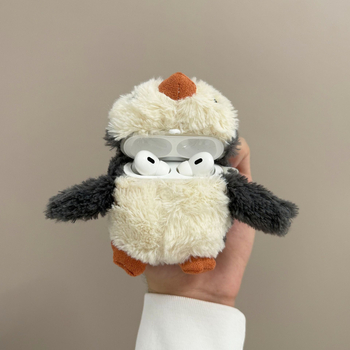 Защитен калъф за Huawei Clip2 и безжични слушалки — плюшена тъкан, мек корпус, патерн с пингвин