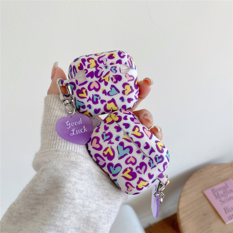 Θήκη προστασίας από σιλικόνη για AirPods 4ης γενιάς με εκτύπωση καρδιάς, κατασκευασμένη με έγχυση