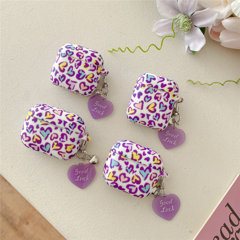 Θήκη προστασίας από σιλικόνη για AirPods 4ης γενιάς με εκτύπωση καρδιάς, κατασκευασμένη με έγχυση