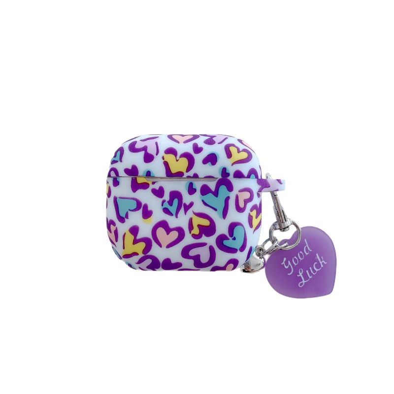 Θήκη προστασίας από σιλικόνη για AirPods 4ης γενιάς με εκτύπωση καρδιάς, κατασκευασμένη με έγχυση