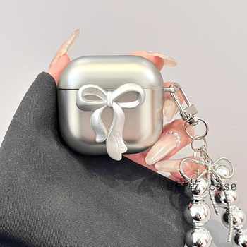 Wan Lechen AirPods ланярд с лък-връзка, TPU мек корпус, стил Cartoon, електропласиране, съвместим с AirPods 1/2 Gen и 3-та Gen защитен калъф