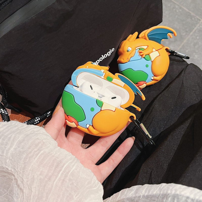 Carcasă de protecție AirPods Pro 3 — PVC, design portabil, stil desen animat, relief gravat, personalizare disponibilă