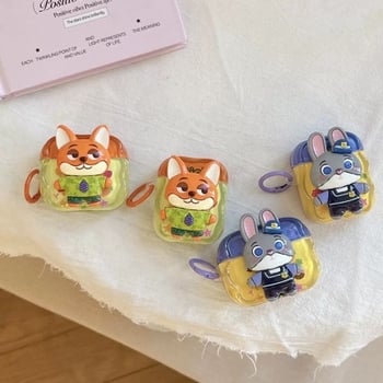 Калъф за AirPods 4 и Pro 3, TPU мека обвивка, карикатурен животински принт, боядисана повърхност, съвместим с Apple