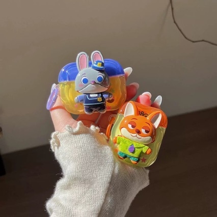 Калъф за AirPods 4 и Pro 3, TPU мека обвивка, карикатурен животински принт, боядисана повърхност, съвместим с Apple