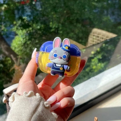 Калъф за AirPods 4 и Pro 3, TPU мека обвивка, карикатурен животински принт, боядисана повърхност, съвместим с Apple