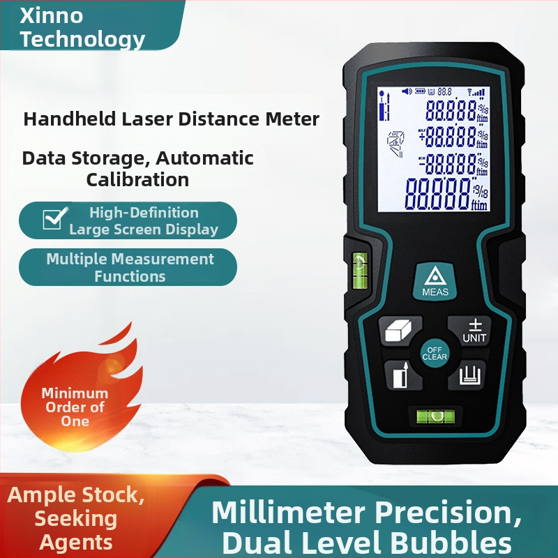 Xinnuo S8 rokas lāzera attāluma mērītājs ar dubultiem līmeņiem, ABS+PC korpuss, IP54