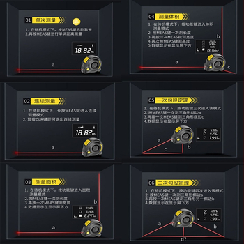 Trīs vienā lāzera mērierīce ar IR digitālo displeju, diapazons 40 m