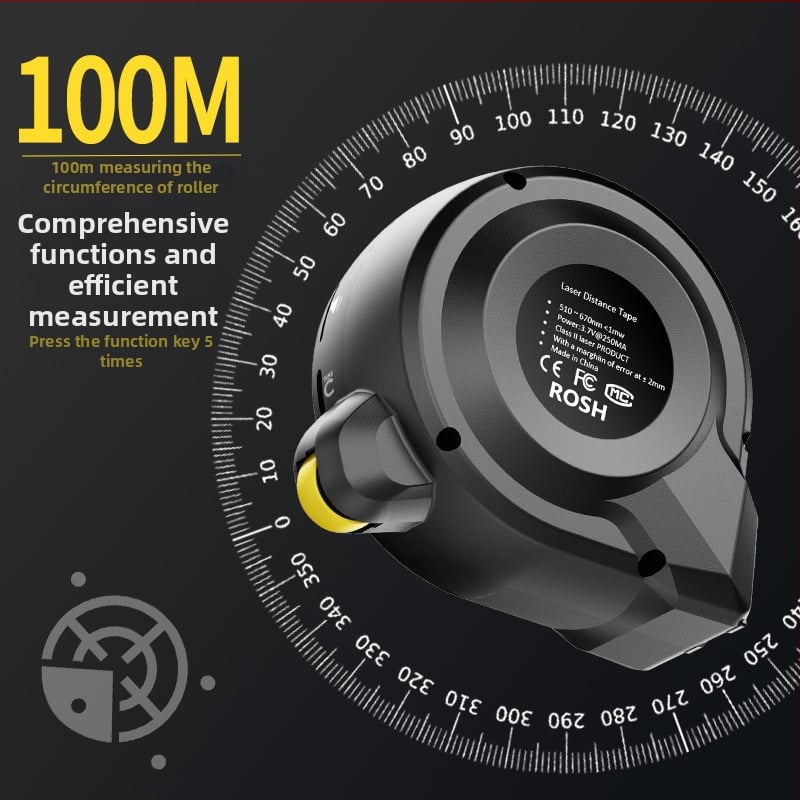 Trīs vienā lāzera mērierīce ar IR digitālo displeju, diapazons 40 m
