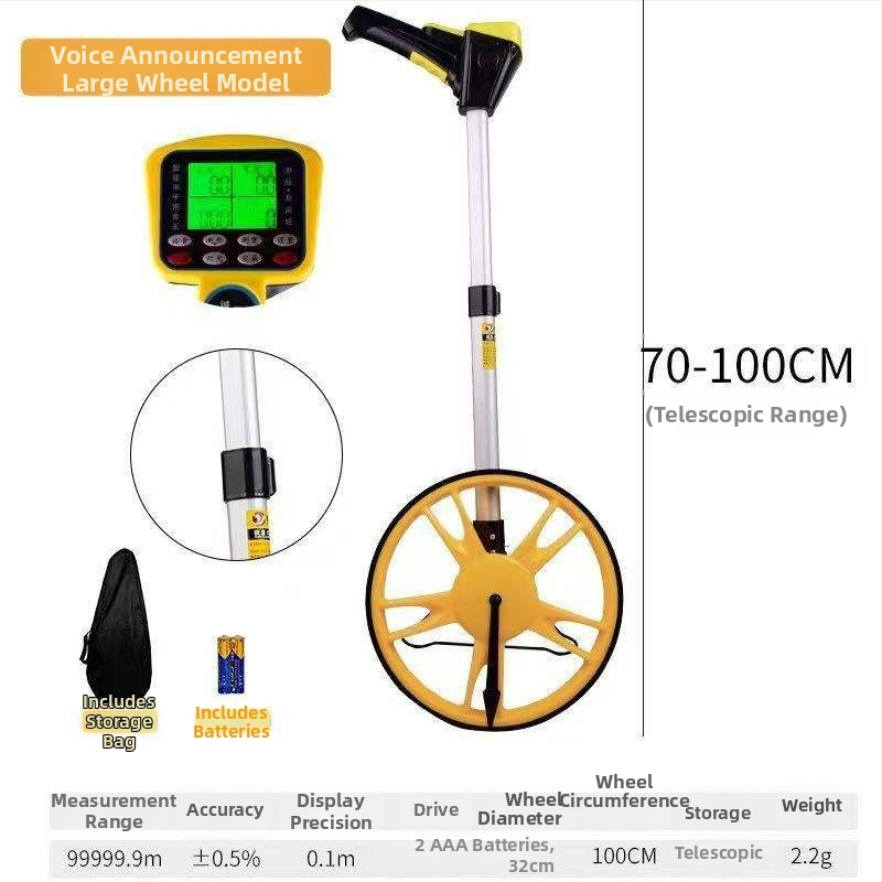 Rokas vadāms attāluma mērīšanas instruments ar mehāniski-elektronisku digitālu displeju inženierijas mērījumiem ārā