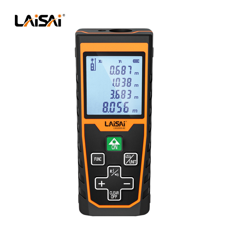 Lāzera distancmetr, rokas, 80 m diapazons, augsta precizitāte