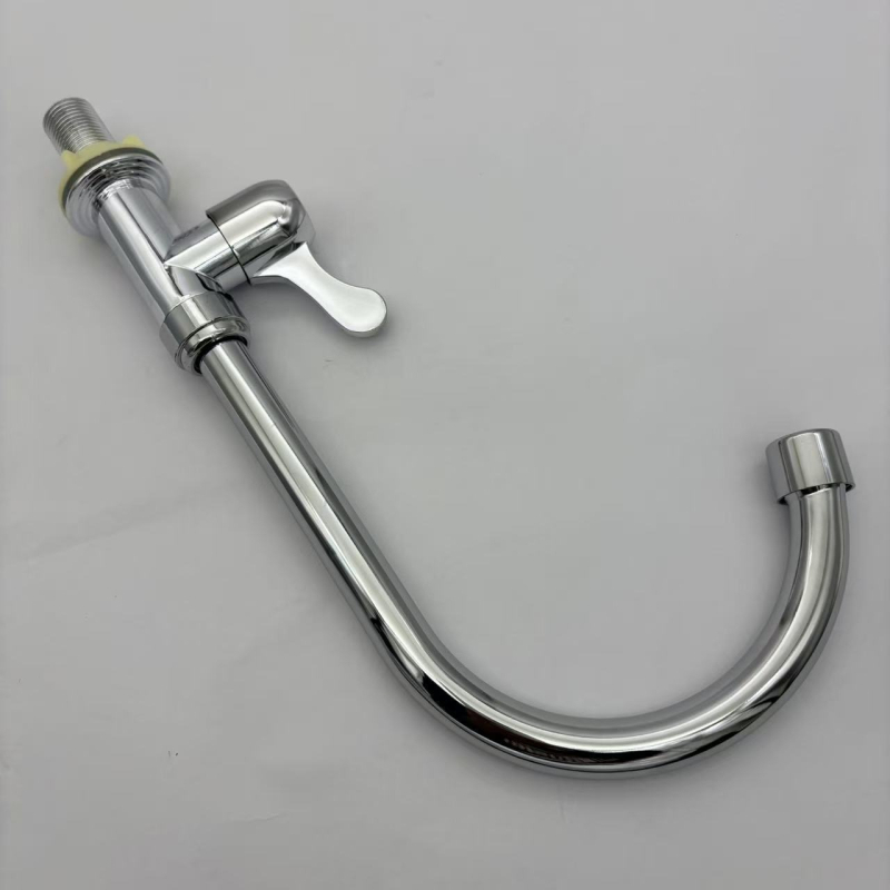 Vertikalus virtuvės čiaupas su dideliu lenkimu, tik šaltas vanduo, pasukamas, keraminių disko vožtuvas