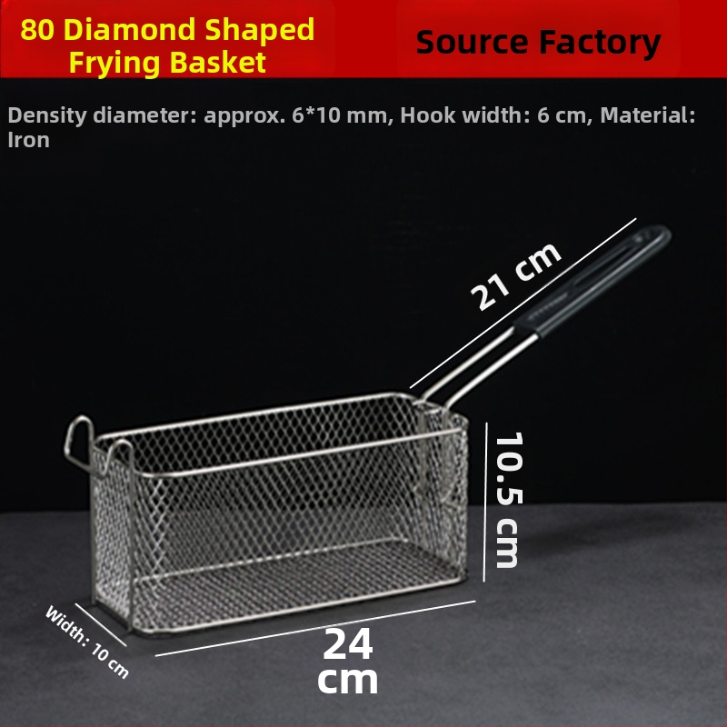 Elektriskā frituve ar eļļas kontroles grozu, kvadrātveida eļļas filtrēšanas sietu un blīvu fritēšanas sietu – metāla konstrukcija