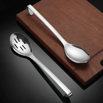 Nerūsējošā tērauda bufetes karote ar iebūvētu sietu un lāzergravētu logotipu