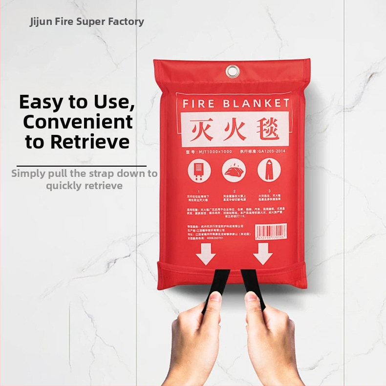 Ugunsdzēšanas sega no stiklašķiedras – izturīga pret liesmām, augsta temperatūra, atkārtoti lietojama, zīmols Jijun, pielāgots modelis