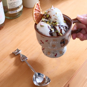 Lingură de bucătărie în formă de pisică din oțel inoxidabil 304, stil proaspăt și drăguț, finisaj oglindit, brand Shado