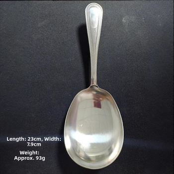 Lingură cu cap mare pentru servire, supă și terci — oțel inoxidabil 410, stil modern, finisaj oglindit