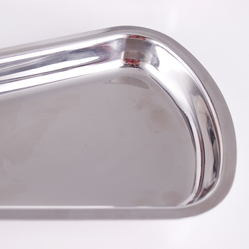 Неръждаема стомана, квадратен плитък поднос с електроплакирана повърхност и печатано лого