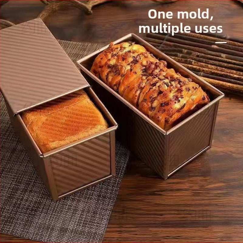 Fém toast forma, tapadásmentes bevonattal, élelmiszer-minőség, háztartási sütőeszköz, párna alakú