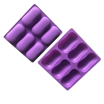 Οβάλ καλούπι σιλικόνης με έξι κοιλότητες για σαπούνια και ψήσιμο κέικ