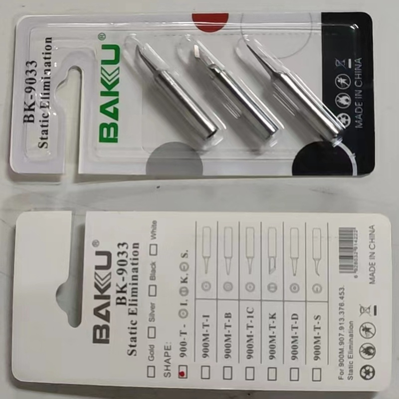 BK-9033 serija: 3 vnt lydinio litavimo antgalių – smailusis, kampinis ir pjovimo galvutė (3 į 1)