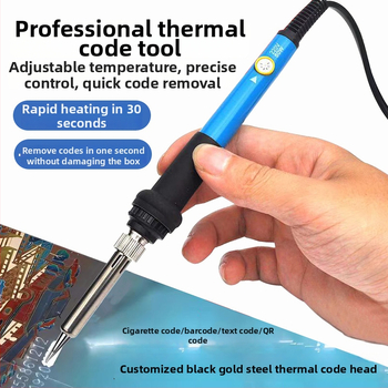 Temperatūra reguliuojamas karšto įspaudimo rašiklis kodavimui, rankinis elektrinis litavimo įrankis, 20–60W, 220V