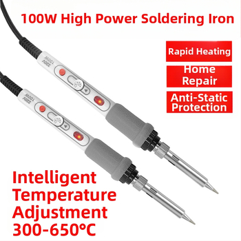 100W lituoklis su įjungikliu, 220V, pramoninės kokybės, pastovia temperatūra, komplektas