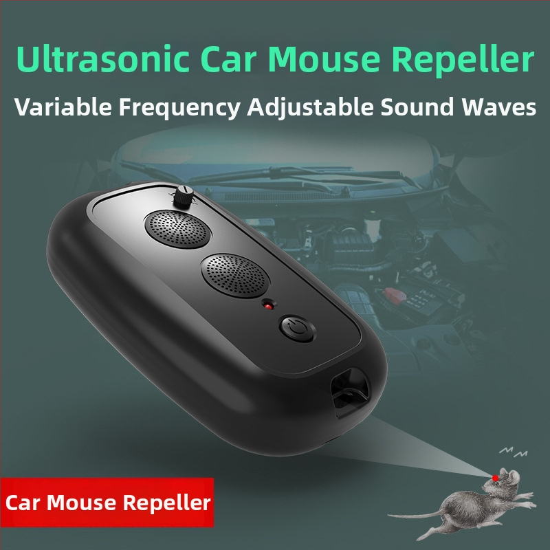 JL-213 Automobilinis montuojamas reguliuojamas pelės atbaidytuvas, 12V, 1–3W, ABS korpusas