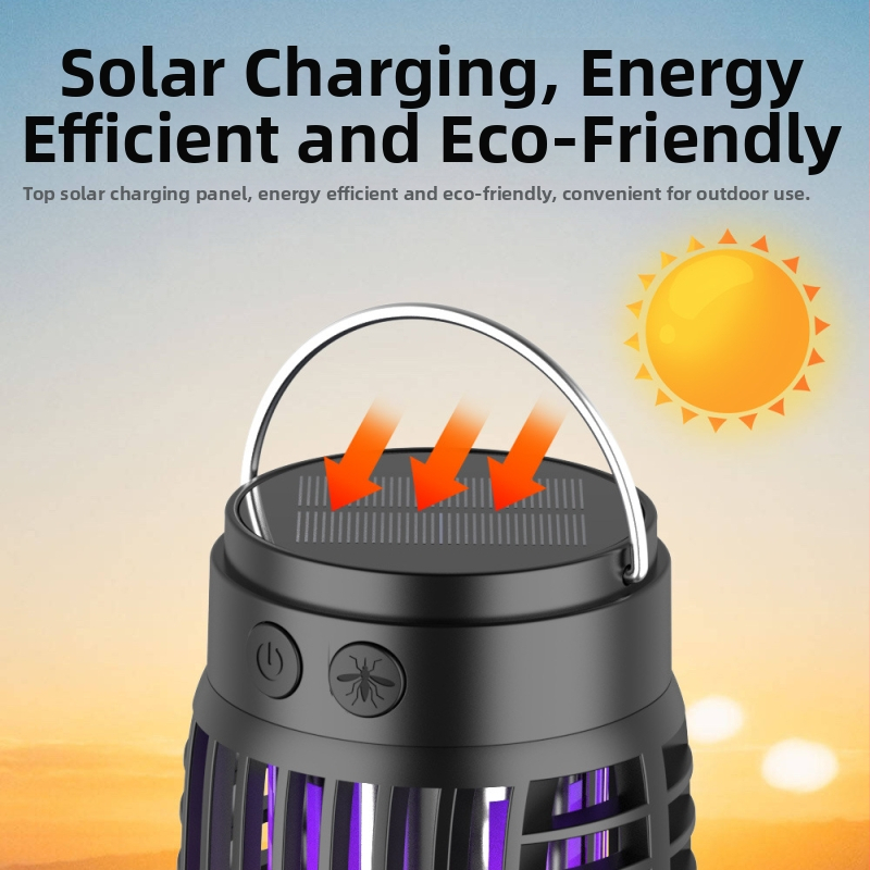 USB-зареждаща се електрическа лампа против комари с UV-A лилава светлина, електрически удар, висящ дизайн, за 11–20 м²