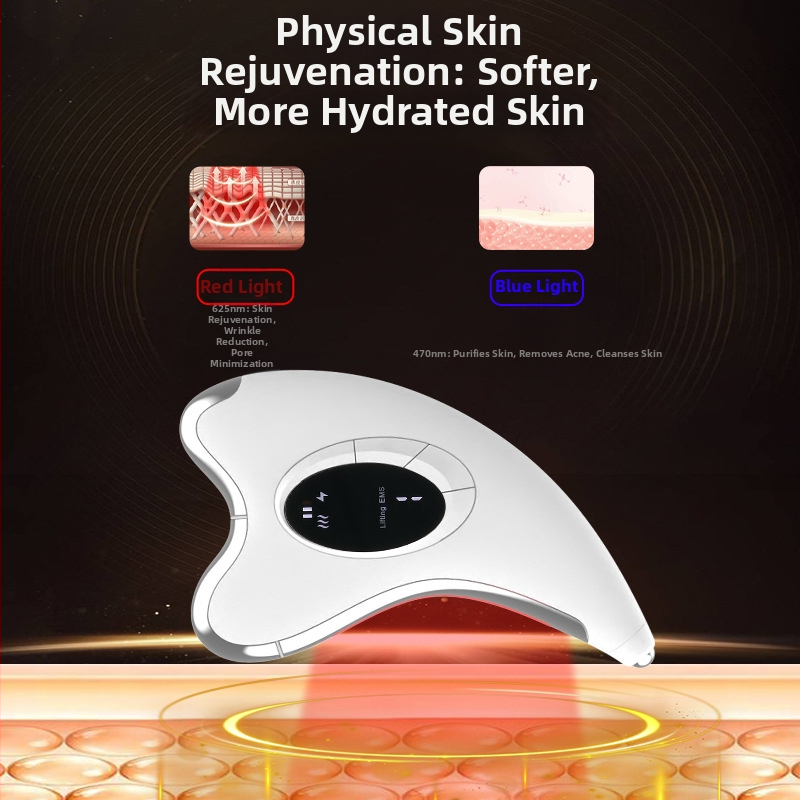 Masaj facial cu EMS microcurent și gua sha, IPX7, baterie încorporată 800–1000mAh, portabil pentru uz casnic