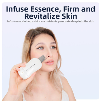 TOUCHBeauty aparat ultrasonor pentru curățare facială și eliminare a punctelor negre — portabil, rezistent la apă IPX8, baterie încorporată 300–500 mAh