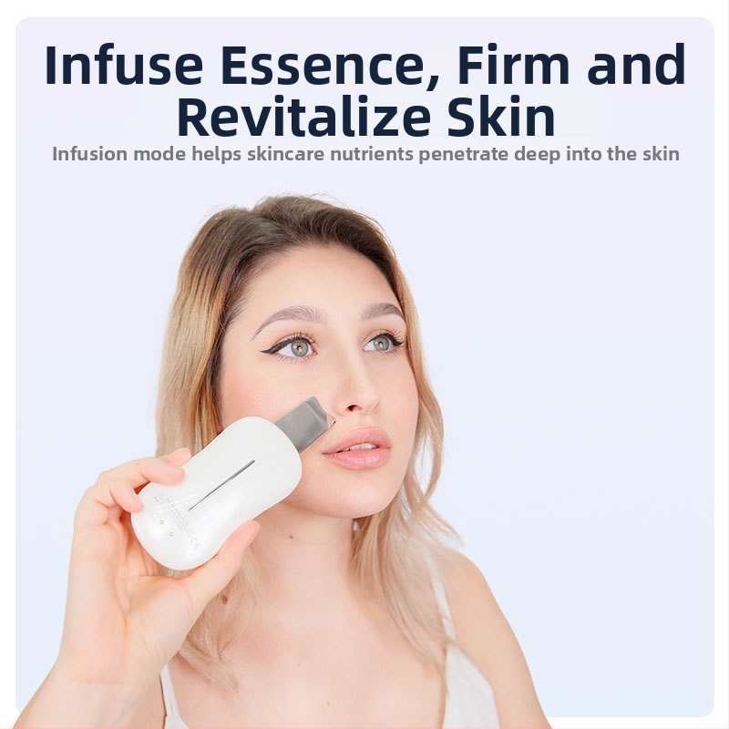 TOUCHBeauty ultraskaņas sejas kopšanas instruments poru attīrīšanai un melno punktu noņemšanai — portatīvs, IPX8 ūdensizturīgs, iebūvēts akumulators 300–500 mAh