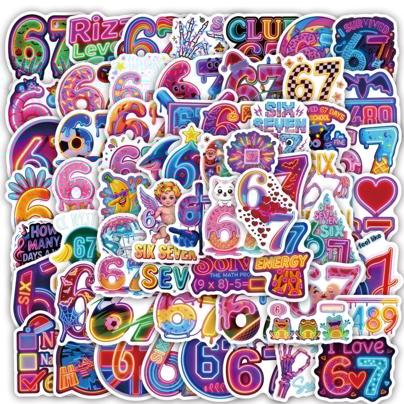 Самозалепващи неонови текстови стикери, 60 бр., принтирани, за DIY бутилка за вода, калъф за телефон и бележник